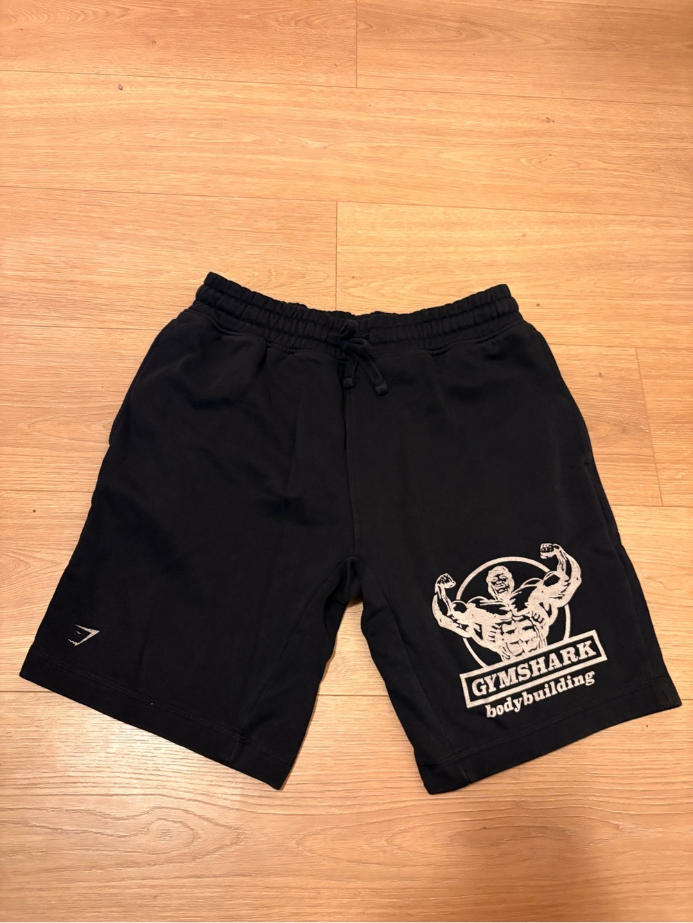 Gymshark Men’s Black Shorts with White Graphic